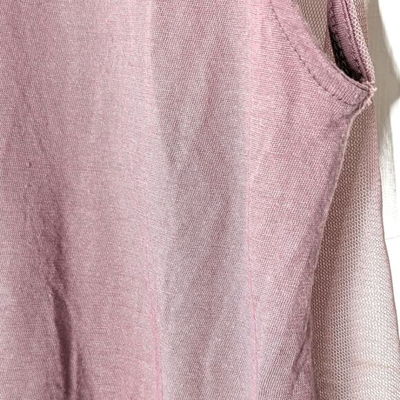 Dusty Rose Mauve Crop Tank Top Mesh Front size S - Picture 5 of 9